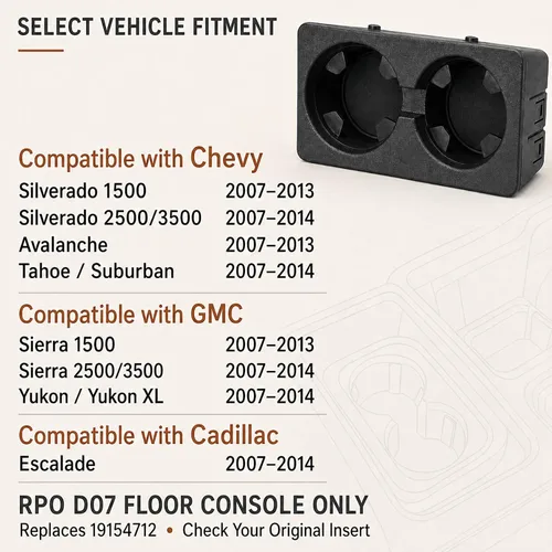 Vista 5 de 19154712 Soporte para taza de consola central compatible con Chevy y GMC