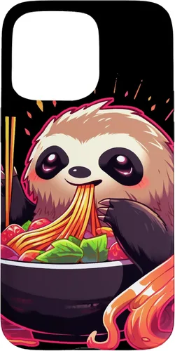 Vista 31 de Sloth Eating Ramen Japanese Noodles Soup Kawaii Case for iPhone 17
