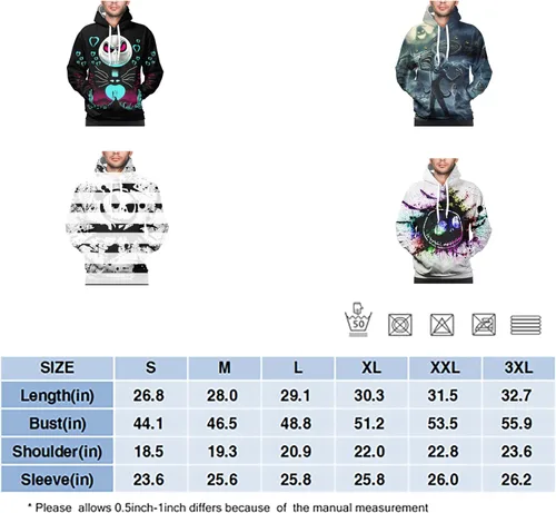Vista 5 de Sudadera con capucha 3D de moda para cosplay, suéter para hombre y mujer, Negro 01