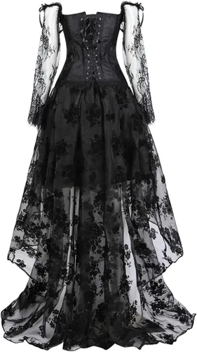 Vista 2 de Zhitunemi Tops de corsé para mujer Renaissance Disfraces de Halloween de talla grande Mujer 2025 - Corsés Ren Faire para fiestas de disfraces