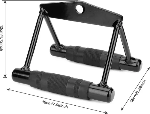 Vista 2 de Mango doble D, accesorios de mango de máquina de cable, asas de ejercicio extraíbles de accesorios de gimnasio en casa