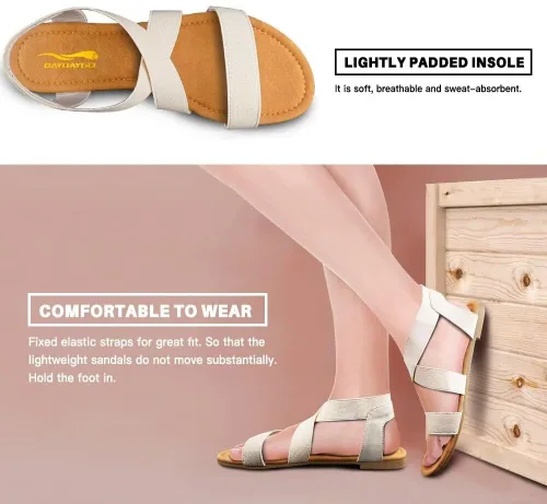 Vista 5 de DAYDAYGO - Sandalias planas elásticas para mujer