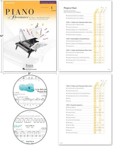 Vista 2 de Piano Adventures Level 4 Learning Set 2ª edición por Nancy Faber - Lección, teoría, actuación, técnica y arte libros y música Julieta teclas