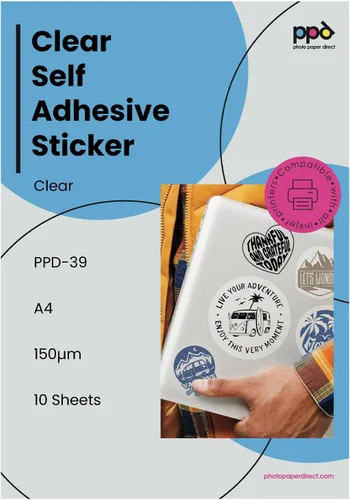 Vista 14 de PPD Premium: papel adhesivo de vinilo imprimible para impresora de inyección de tinta - 10 hojas brillantes de 8.5 x 11 - autoadhesivo, impermeable