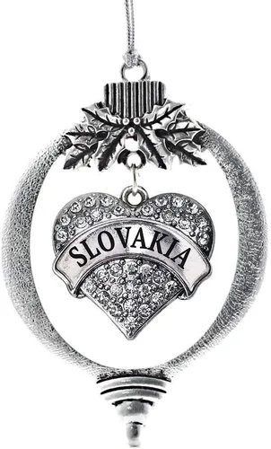 Vista 154 de Inspired Silver Adornos festivos de dije de corazón pave de plata con circonitas cúbicas