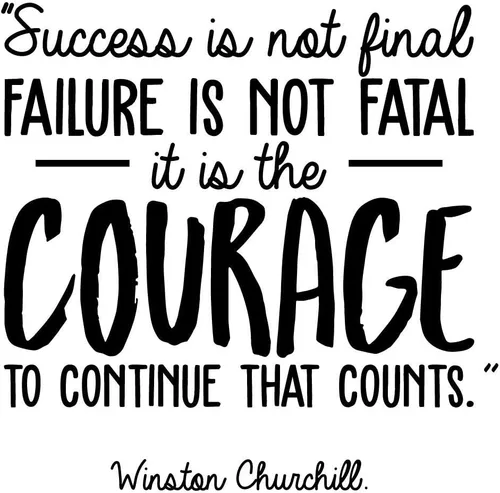 Vista 4 de Winston Churchill - Adhesivo decorativo para pared, diseño con frase motivacional para el hogar, entrenamiento, dormitorio, oficina, trabajo (negro)