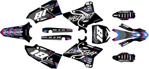 Vista 6 de Kit de gráficos para Yamaha YZ 250 (2015-2021) Serie Rebel Azul 09 mil - Kit de calcomanías gráficas personalizadas de carreras de motocross, sin