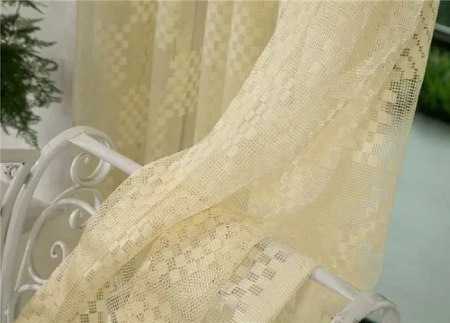Vista 6 de Cortinas de jacquard con rejilla hueca, con bolsillo para cortinero, para sala de estar, dormitorio, baño