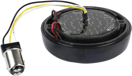 Vista 8 de ZYTC 3 1/4 "LED intermitentes con luz corriente estilo bala frontal 1157 LED kit de señal de giro ámbar blanco para Harley Davidson caja negra