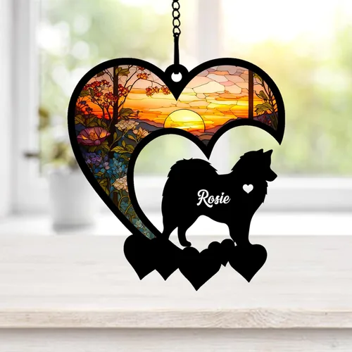 Vista 13 de NAZENTI Atrapasoles personalizado de sabueso afgano, adorno conmemorativo personalizado para la pérdida de mascotas, regalo de condolencia