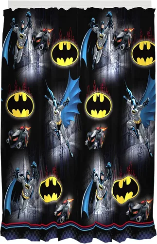 Vista 4 de Franco Juego de cortinas para habitación de niños, 82 x 63 pulgadas, Batman
