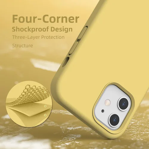Vista 158 de Funda de silicona líquida compatible con iPhone 12 Pro Max 6.7 pulgadas, funda de gel de protección completa con forro de microfibra, funda