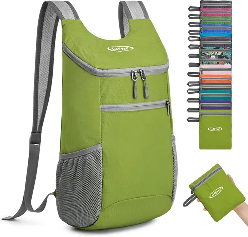 Vista 13 de G4Free, mochila pequeña y plegable, liviana y casual, para ir de camping o para exteriores, para adultos y niños (11 L)
