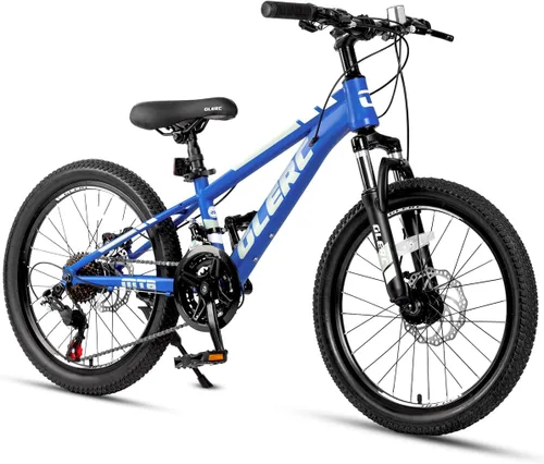 Vista 10 de Glerc Bicicleta de montaña para niños de 20, 24 y 26 pulgadas, bicicleta de montaña para niños y niñas a partir de 6 años, bicicleta Skyline de 21