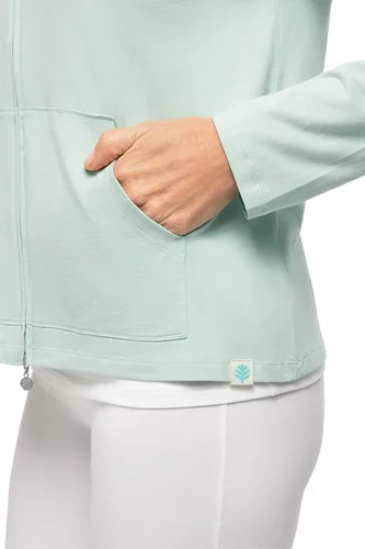 Vista 60 de Sudadera con capucha para la costa, de Coolibar, para mujer, UPF 50+, protege del sol