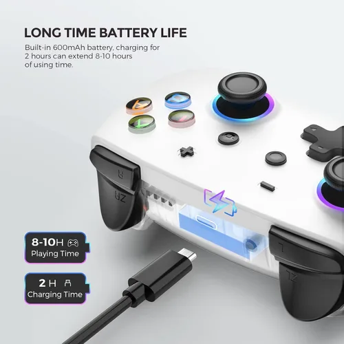 Vista 7 de Controlador de interruptor, controladores inalámbricos Pro para SwitchSwitch LiteSwitch OLED, ECHTPower Switch Remote Gamepad con Joystick