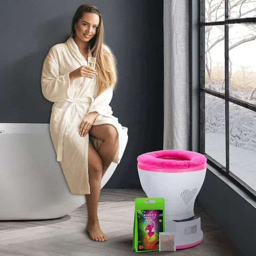 Vista 7 de Yoni - Kit de vapor, asiento de vapor inteligente con cojín y hierbas humeantes (20 bolsas), kit V Steam at Home Steam Pot para mujeres, salud