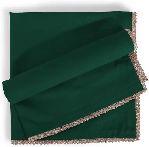 Vista 50 de FINGERCRAFT Servilletas de tela de lino y algodón de 12 unidades con esquinas ingletadas y elegante encaje para uso diario; las servilletas están