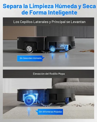Vista 8 de ECOVACS DEEBOT X11 OmniCyclone Robot Aspiradora y Trapeadora, Carga PowerBoost, Trapeador de Autolavado Instantáneo OZMO Roller 2.0, Succión Potente