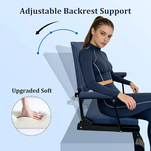 Vista 5 de moonysweet Asientos de estadio para gradas con soporte de espalda y cojín, soporte de espalda ajustable, con soporte para tazas, correa de hombro