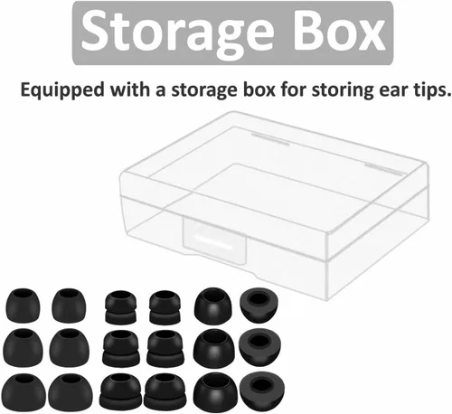 Vista 6 de Juego de 9 pares de almohadillas compatibles con Beats Fit Pro, doble brida de espuma viscoelástica y puntas de silicona normales, S/M/L