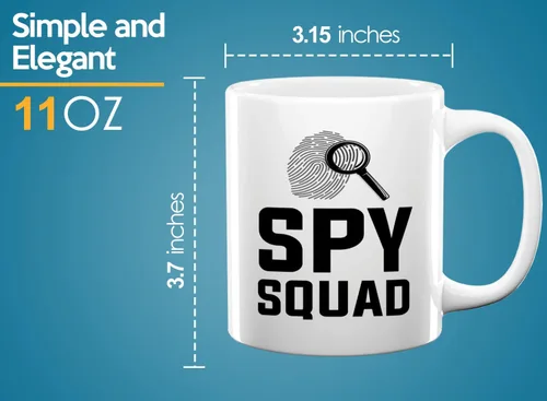 Vista 6 de Taza de café detective de 11 onzas, color blanco, escuadrón de espías, oficial de policía, policía, patrulla, detective, policía, policía, policía