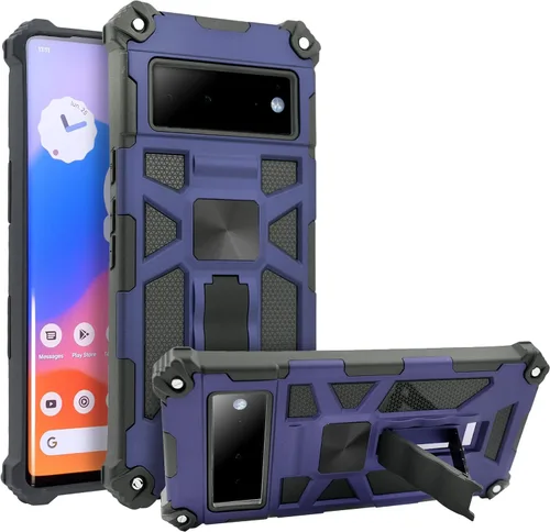 Vista 7 de Funda compatible con Google Pixel 6 PRO, funda para Google Pixel6 PRO, Hybid con soporte magnético a prueba de golpes, grado militar, funda