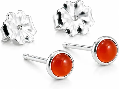 Vista 14 de Aretes pequeños de plata de ley para cartílago, tragus, hélix, múltiples piercings hipoalergénicos, piedra natal para mujer, juego de bisel
