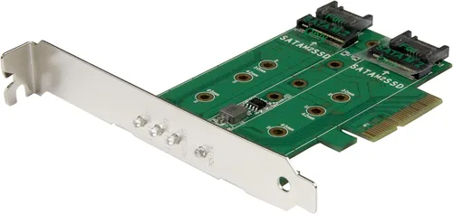 Vista 4 de StarTech Adaptador M2 PCIe SSD - x4 PCIe 3.0 NVMe / AHCI / NGFF / M-Key - Perfil Bajo y Perfil Completo - Adaptador SSD PCIe M.2, TAA (PEX4M2E1)