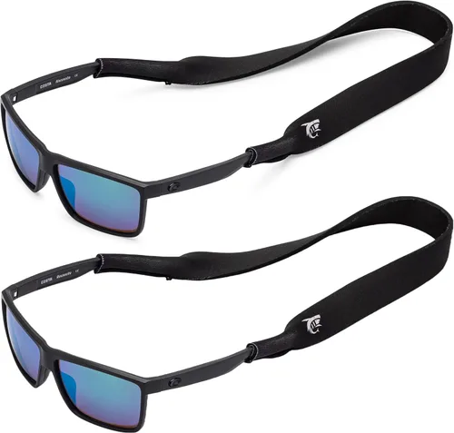 Vista 12 de Pilotfish Correa de neopreno para lentes de sol, retenedor de gafas de neopreno, cordón flotante seguro para lentes de sol con extremos Azteca