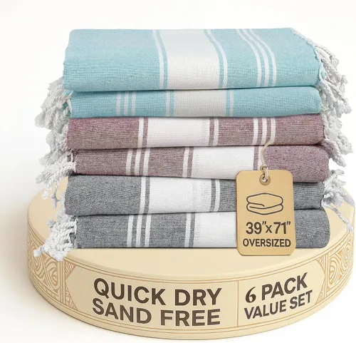 Vista 20 de LANE LINEN Toalla de Playa, Paquete de 2 Toallas de Playa de Gran Tamaño, 39"x71", Toallas de Piscina de Secado Rápido para Adultos, Absorbentes a
