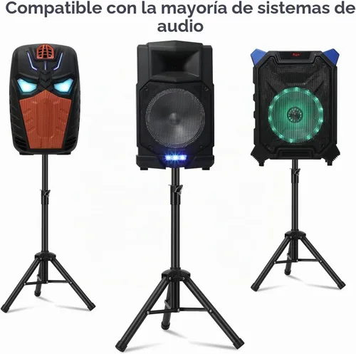 Vista 6 de Soporte para altavoz de PA y DJ resistente, altura ajustable de 30 a 44 pulgadas, de acero, bolsa de transporte