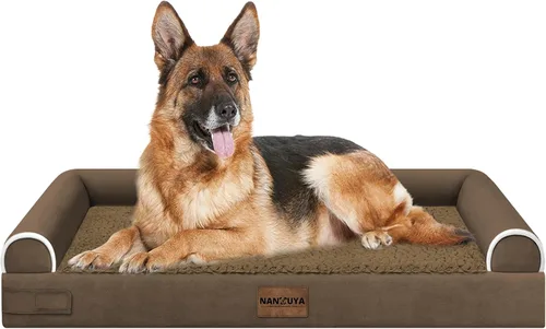 Vista 65 de NANUYA - Cama ortopédica para perros de tamaño mediano/grande, lavable: Camas con almohada para perros de tamaño mediano/grande, sofá de espuma
