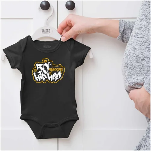 Vista 5 de Brisco Brands El 50 aniversario de Hip Hop Logo Baby Romper Niños o Niñas