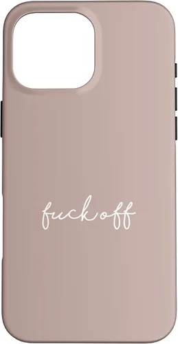 Vista 19 de Funda para iPhone 16 Pink Taupe Fuck Off Divertida manuscrita a mano con refranes sarcásticos groseros