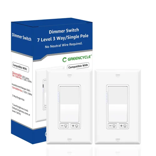 Vista 38 de Greencycle Interruptor de luz basculante negro de un solo polo, interruptor de luz de paleta de 15 amperios, interruptores Sp blancos, 120V-277V CA