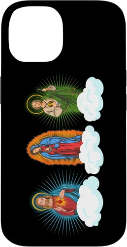 Vista 4 de Funda para iPhone 17 con diseño de Jesús, Virgen María y San Judas Tadeo in Clouds