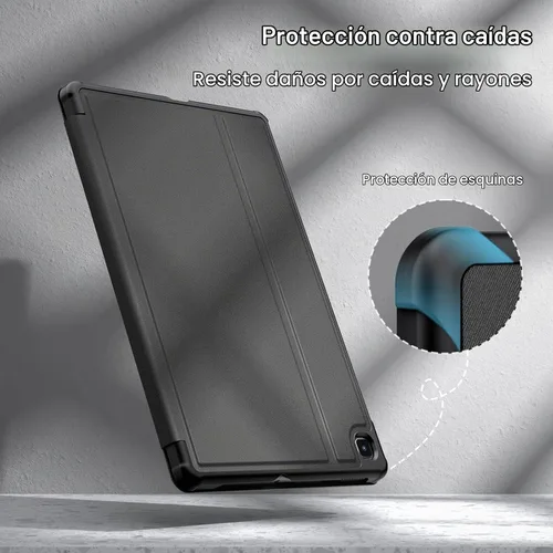 Vista 6 de JETech - Funda tipo libro para Samsung Galaxy Tab S6 Lite de 10,4", color negro Cubierta de soporte multiángulo, soporte para bolígrafo S
