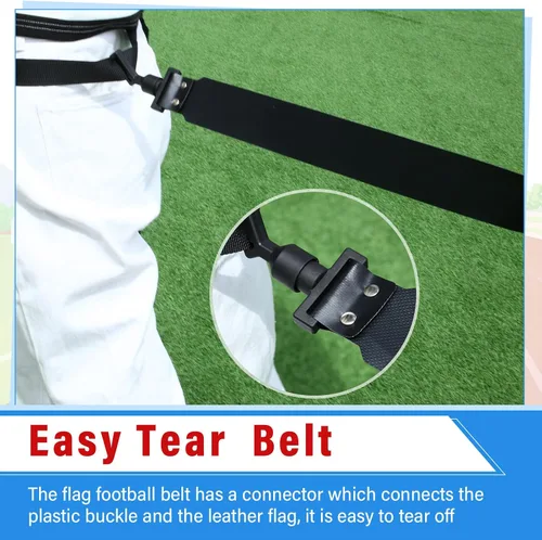 Vista 5 de Hungdao Cinturones y banderas de fútbol para 10/12 jugadores, cinturones de fútbol ajustables para niños, adolescentes, adultos, entrenamiento