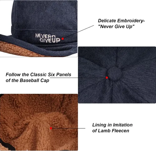 Vista 6 de CLAPE Sombrero de trampero ruso Ushanka, sombrero esquimal cálido piloto, sombreros, orejeras, gorra de béisbol, visera para papá, para esquí al