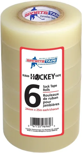 Vista 9 de ST SPORTS TAPE - Cinta de hockey transparente, paquete de 3 – Espinilleras de agarre fuerte y cinta para calcetines – Impermeable, fácil de rasgar