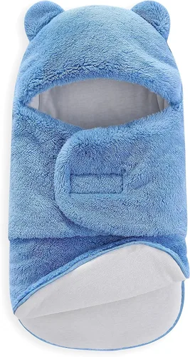 Vista 13 de AiWMGL Manta de Forro Polar para Bebé de Invierno 0-3 Meses Niños Niñas Envoltura Ajustable para Recién Nacido Suave y Cálida Saco de Dormir de Felpa