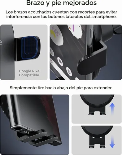 Vista 5 de [Usado] iOttie Auto Sense 2 - Soporte para teléfono con ventilación de aire con carga inalámbrica Qi, soporte de teléfono con sujeción automática