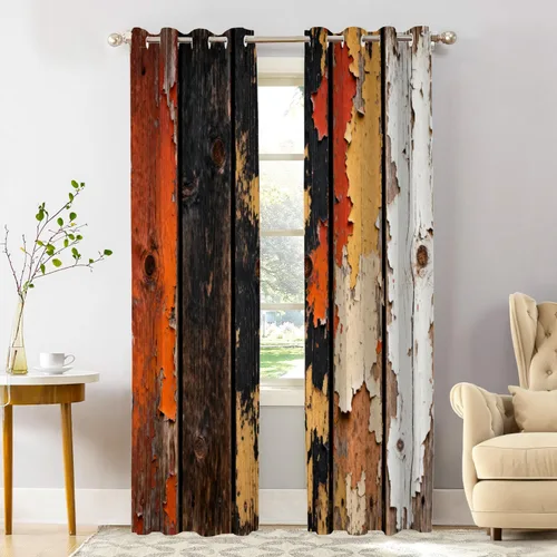 Vista 52 de Shrahala Floral Abstract Design Blackout Curtain Tiers, Minimalist Flower Illustration Kitchen Valance Light Blocking Tier Drapes with Rod Pocket, 2