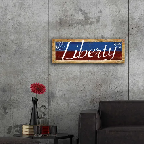 Vista 5 de Epic Art 'Liberty' por Ed Wargo, arte de pared de vidrio acrílico, 36"x12