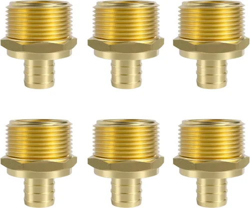 Vista 17 de SUNGATOR Paquete de 2 adaptadores machos Pex de 1 pulgada, latón sin plomo, accesorios Pex de 1 pulgada
