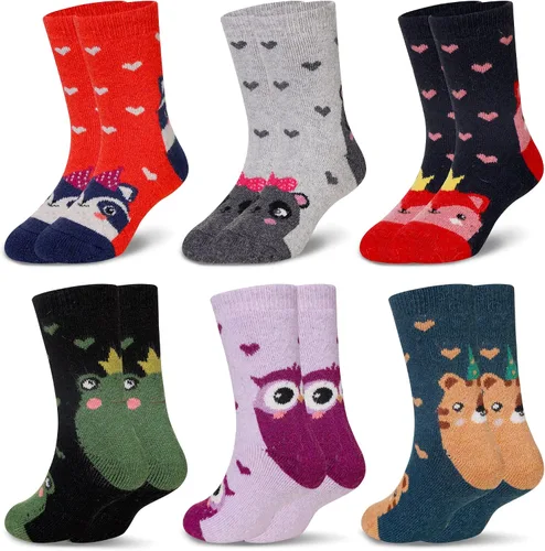 Vista 25 de Eocom 6 pares de calcetines de invierno cálidos de lana para niños y niñas