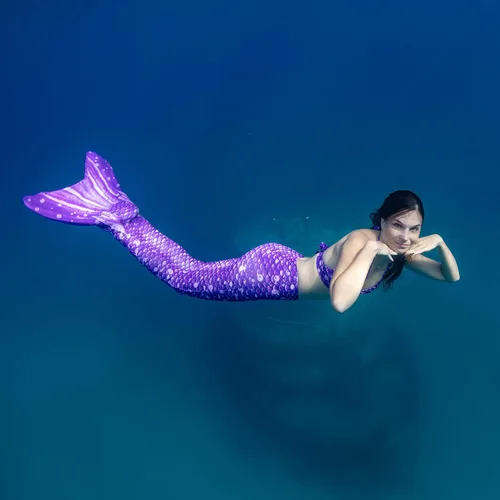 Vista 5 de Sun Tail Cola de sirena con monoaleta para natación