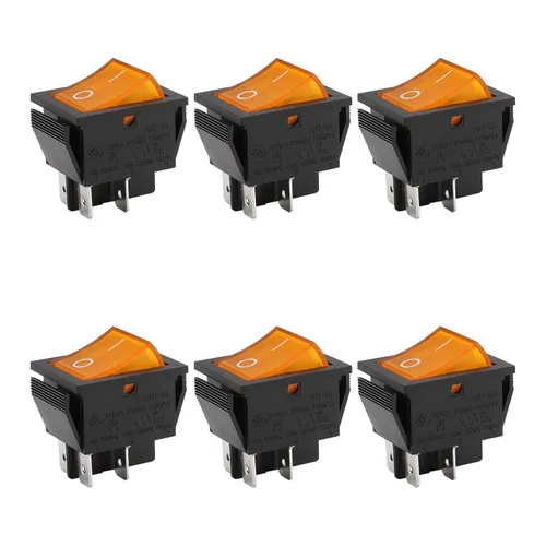 Vista 9 de Baomain Interruptor basculante para barco DPST ON/Off 1/4" Ancho Terminal 4 Pin 16A 250V UL TUV Lista Amarillo Paquete de 2