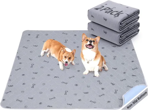 Vista 16 de Almohadillas lavables para orina para perros, paquete de 2 almohadillas reutilizables para cachorros, almohadillas absorbentes para parto